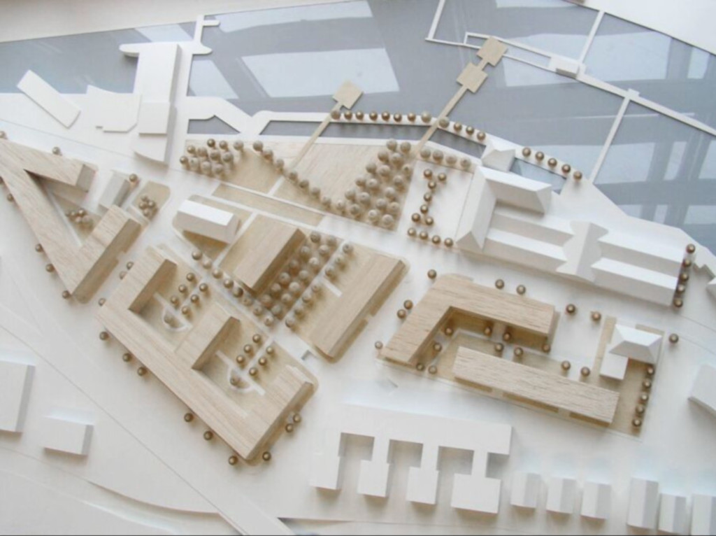 Makieta kompleksu biurowo-mieszkaniowego nad Wisłą